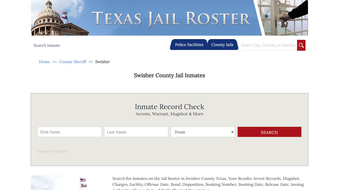 Swisher County Jail Inmates - Jail Roster Search