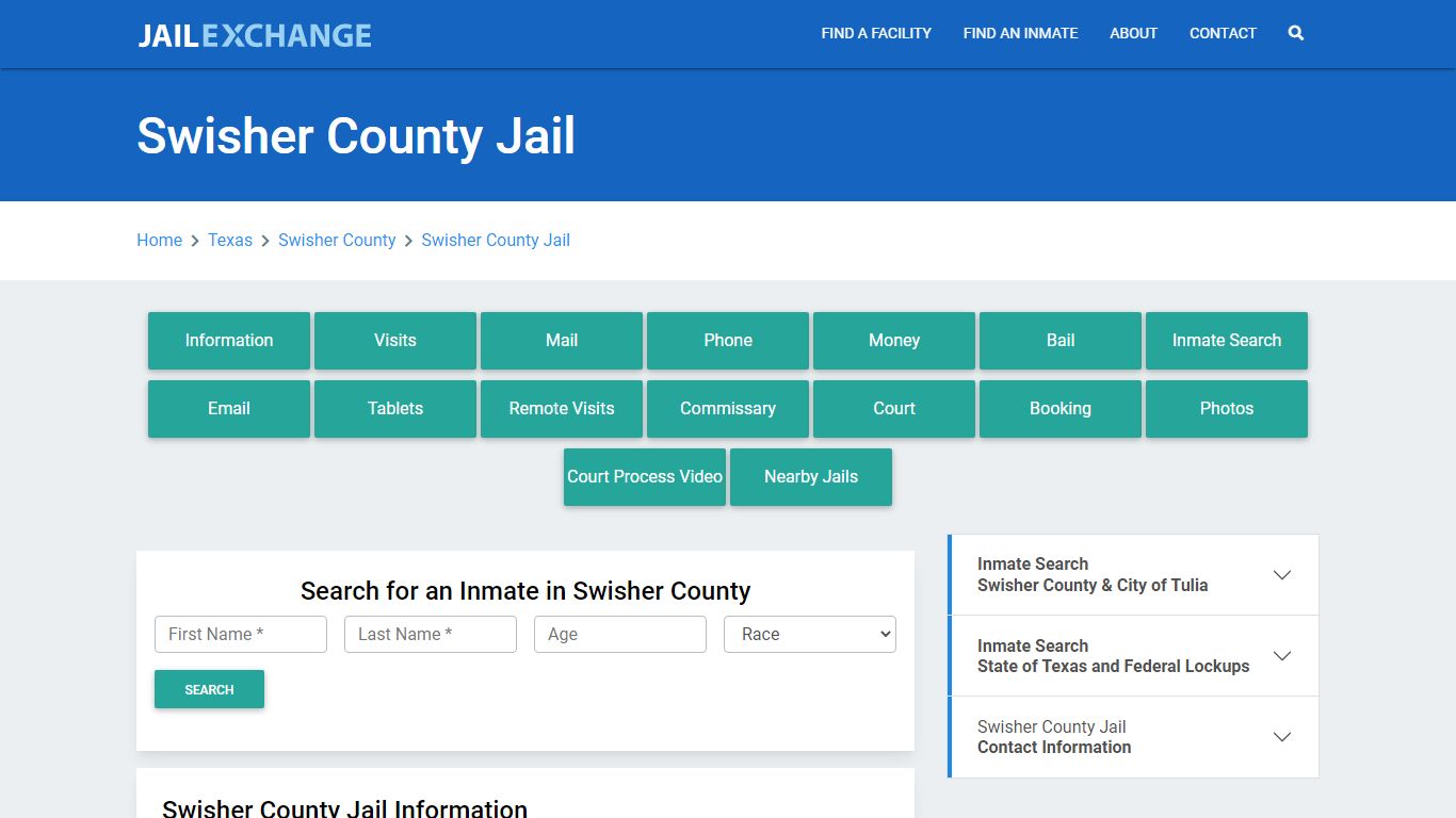 Swisher County Jail Roster Lookup, TX, Inmate Search