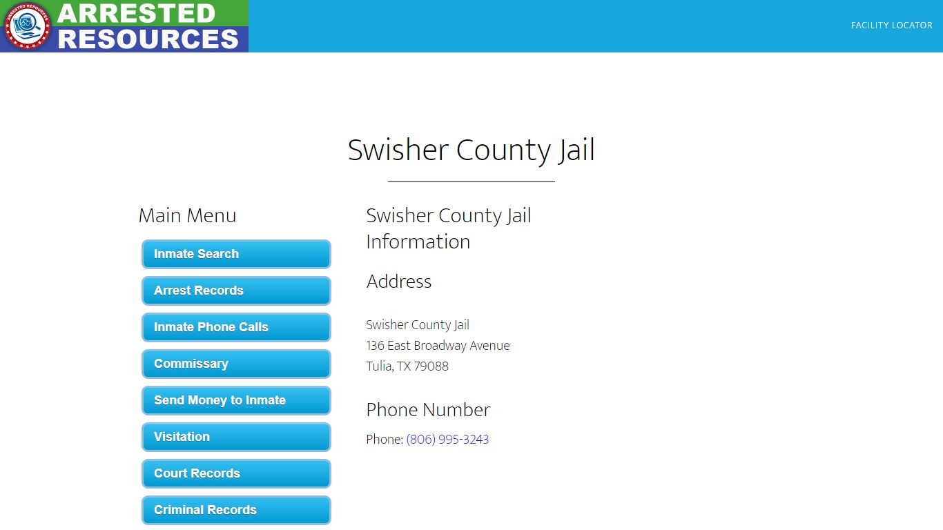 Swisher County Jail - Inmate Search - Tulia, TX