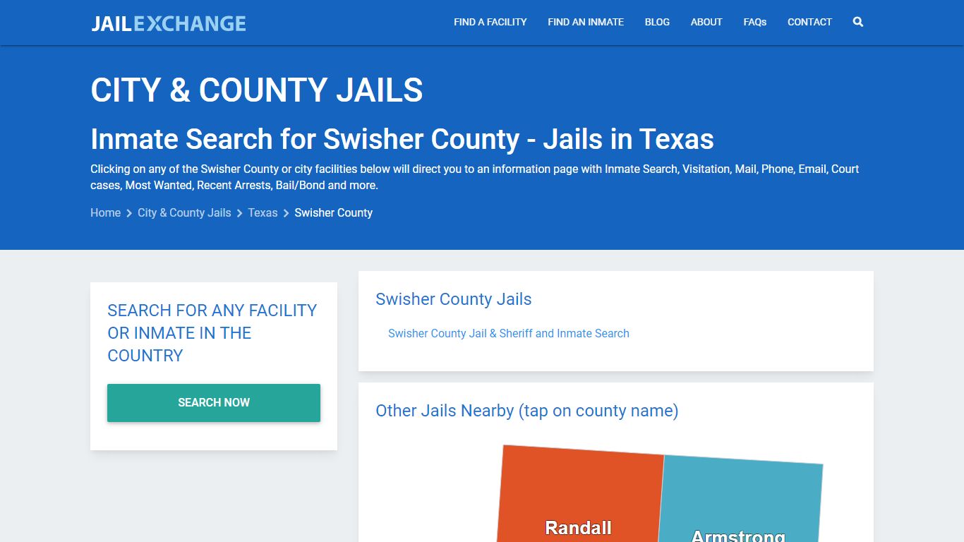 Inmate Search for Swisher County | Jails in Texas - Jail Exchange